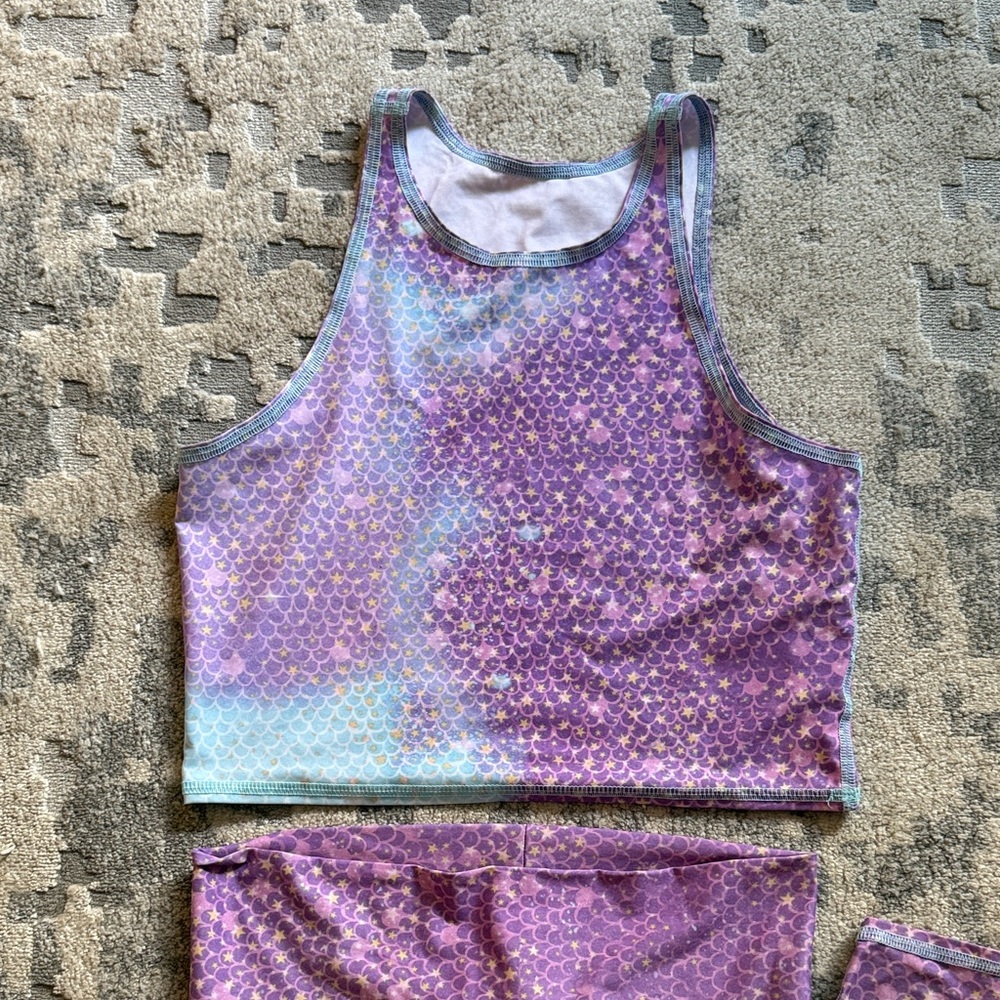 Teeki Purple and Blue Mermaid Workout Set